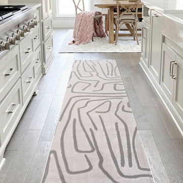 Alcina Modern Scandinavian Graphic Lines High-Low Area Rug